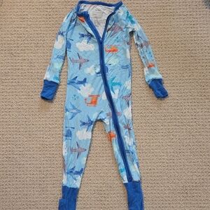 Little Sleepies Blue Airplane Kids Footie